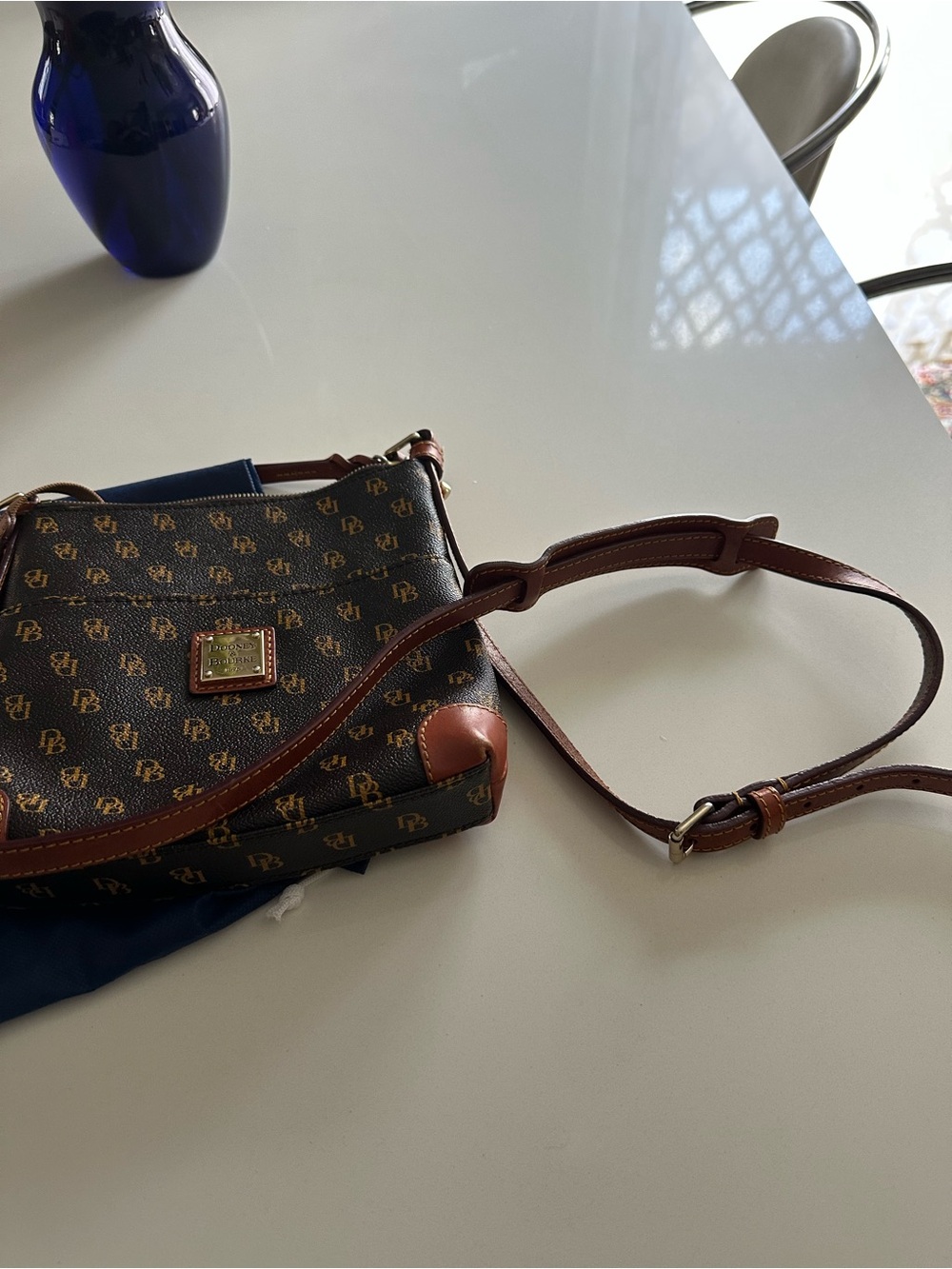 Dooney & Bourke Brown and Tan Monogram Crossbody - Picture 3 of 8